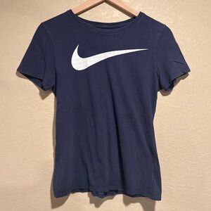 Nike Women's Classic Navy Blue Short Sleeve Logo Tee